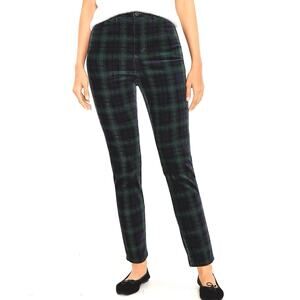 Loft Plaid Velvet Curvy Skinny Pants Size 6 / 28 preppy academia old money